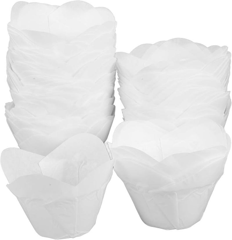 Lotus Style Disposable Baking Cups 100Pcs Greaseproof Muffin Liners For Baking And Parties - Image 1